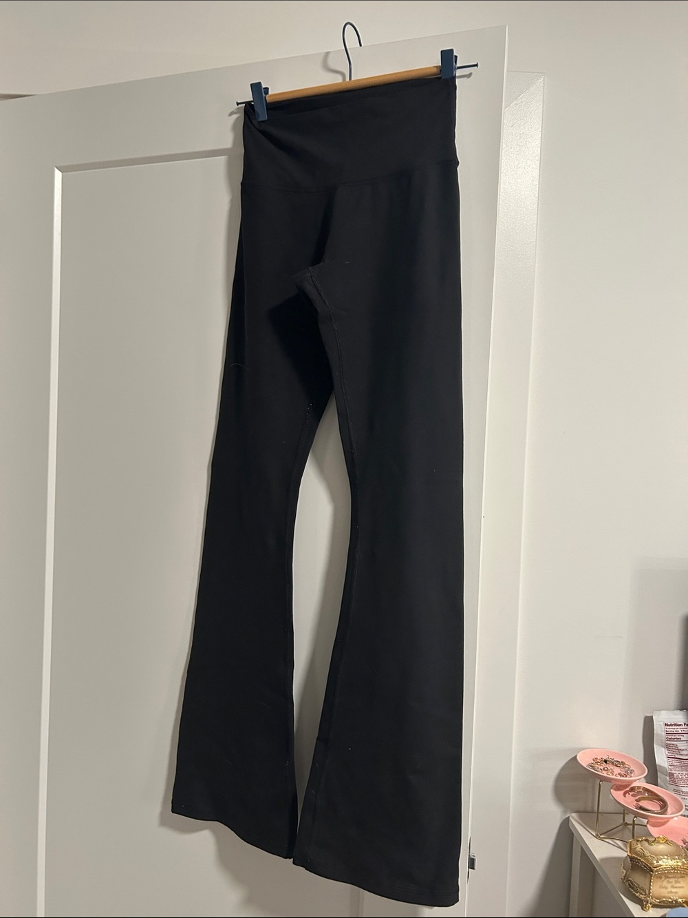 Women's High-Waist Black Flared Leggings